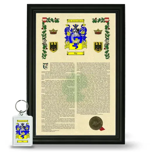 Vry Framed Armorial History and Keychain - Black