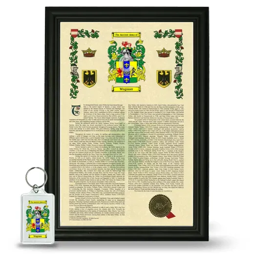 Wagoner Framed Armorial History and Keychain - Black