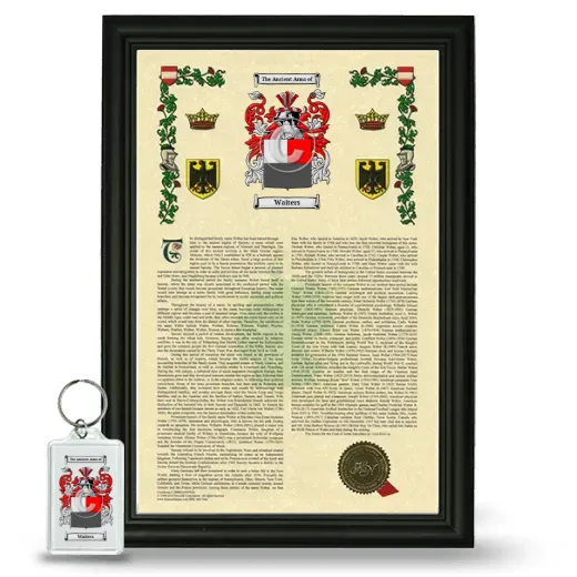 Waiters Framed Armorial History and Keychain - Black