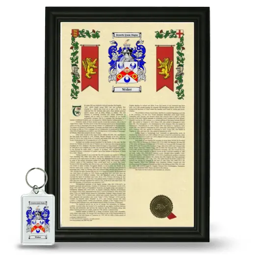 Waker Framed Armorial History and Keychain - Black