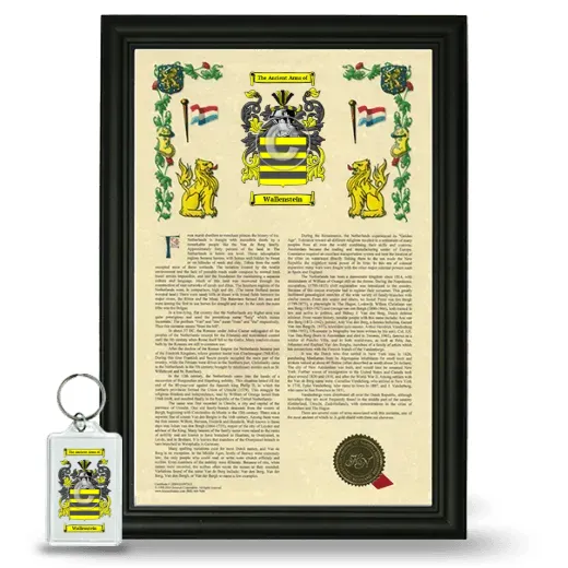 Wallenstein Framed Armorial History and Keychain - Black