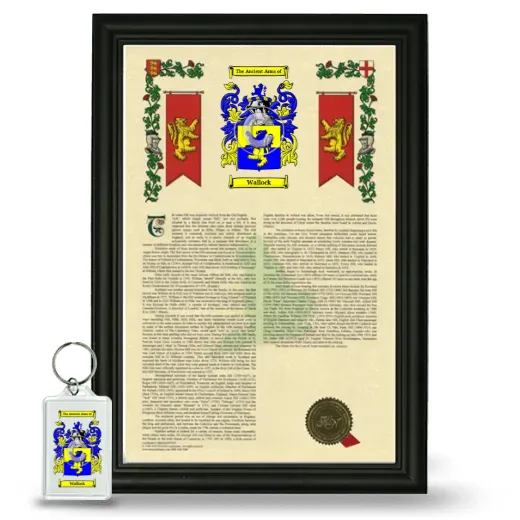 Wallock Framed Armorial History and Keychain - Black