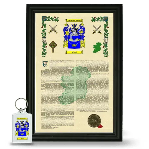 Ward Framed Armorial History and Keychain - Black