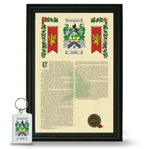 Wardell Framed Armorial History and Keychain - Black