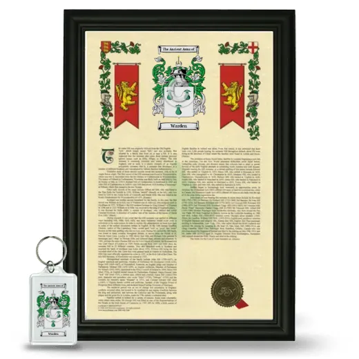 Warden Framed Armorial History and Keychain - Black