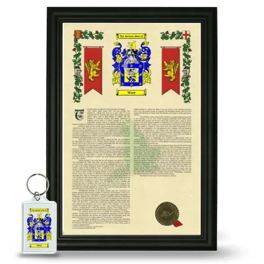 Ware Framed Armorial History and Keychain - Black