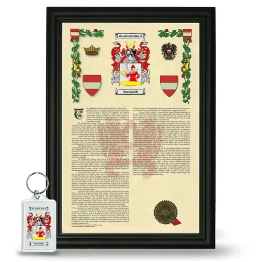 Wasmuth Framed Armorial History and Keychain - Black
