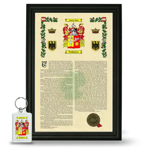 Wedemeyer Framed Armorial History and Keychain - Black