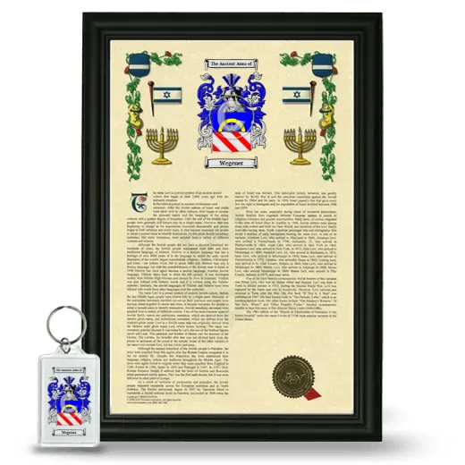 Wegener Framed Armorial History and Keychain - Black