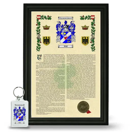 Weil Framed Armorial History and Keychain - Black