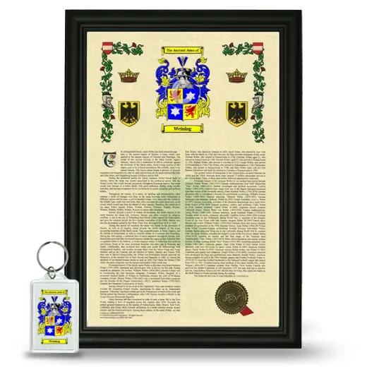 Weining Framed Armorial History and Keychain - Black