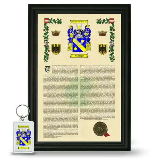 Weisinger Framed Armorial History and Keychain - Black