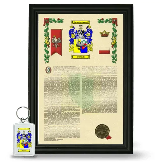 Wernick Framed Armorial History and Keychain - Black