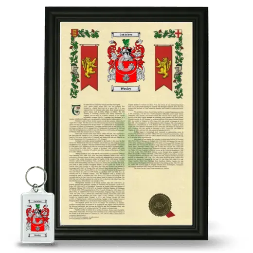 Wesley Framed Armorial History and Keychain - Black