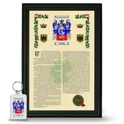 Wesling Framed Armorial History and Keychain - Black