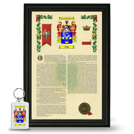 Wicki Framed Armorial History and Keychain - Black