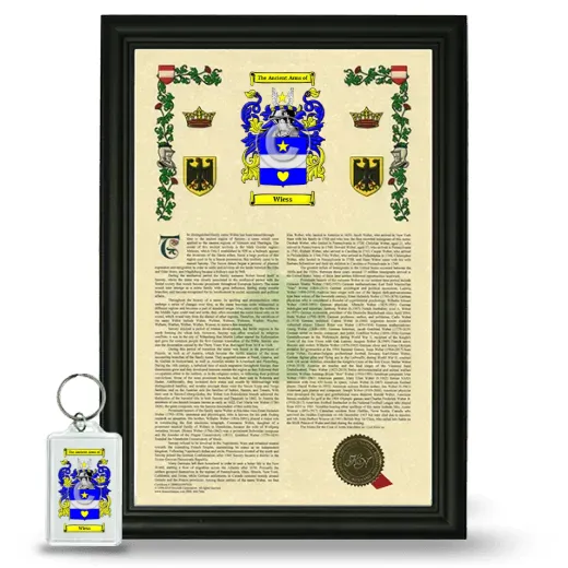 Wiess Framed Armorial History and Keychain - Black