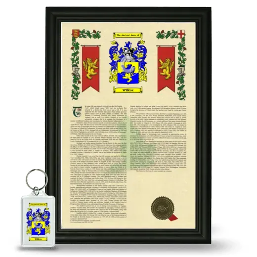 Willcox Framed Armorial History and Keychain - Black