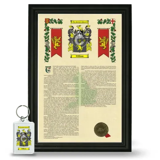 Willison Framed Armorial History and Keychain - Black
