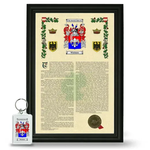 Wiseman Framed Armorial History and Keychain - Black