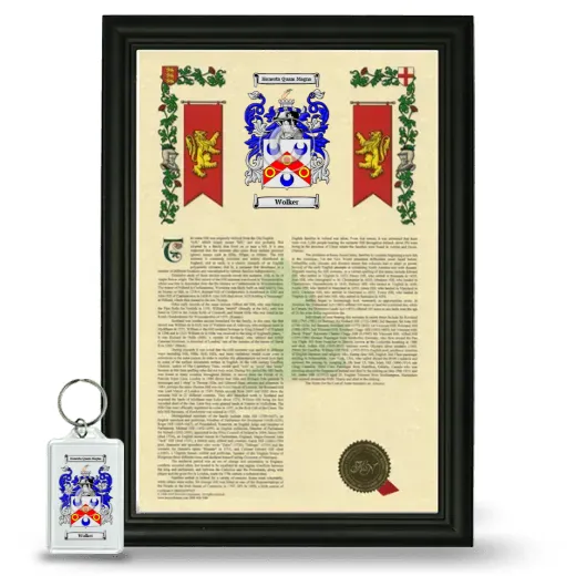 Wolker Framed Armorial History and Keychain - Black