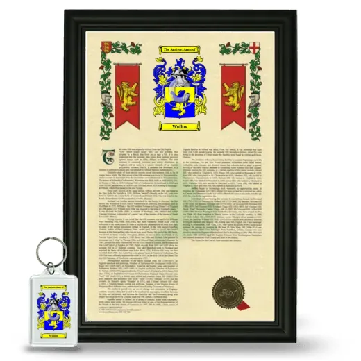 Wollox Framed Armorial History and Keychain - Black
