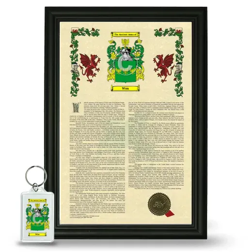 Won Framed Armorial History and Keychain - Black