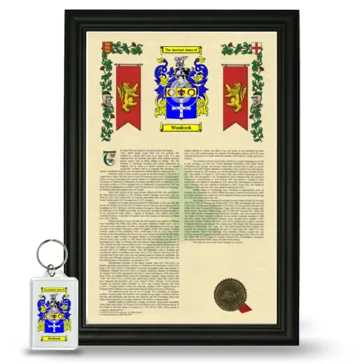 Woolcock Framed Armorial History and Keychain - Black