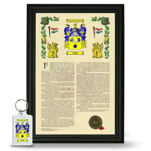 Wycks Framed Armorial History and Keychain - Black