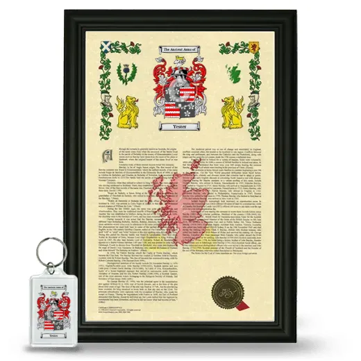 Yester Framed Armorial History and Keychain - Black