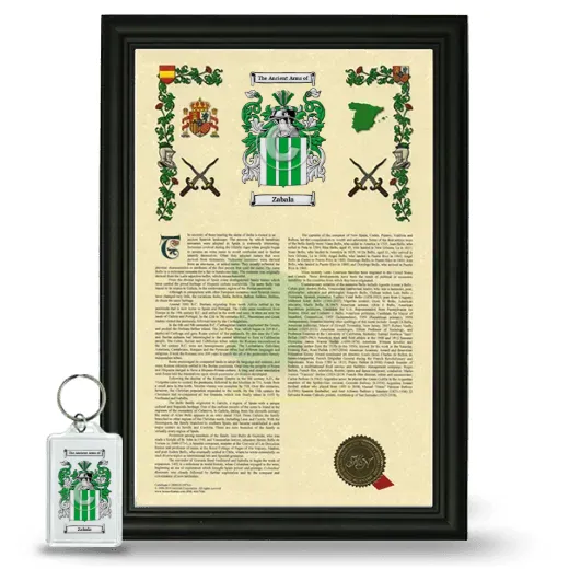 Zabala Framed Armorial History and Keychain - Black