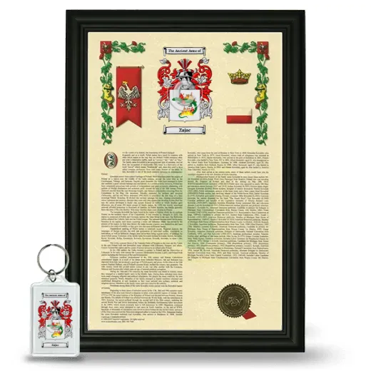 Zajac Framed Armorial History and Keychain - Black