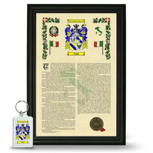 Zappi Framed Armorial History and Keychain - Black