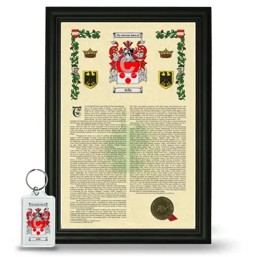 Zella Framed Armorial History and Keychain - Black