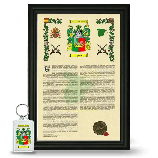 Zepeda Framed Armorial History and Keychain - Black