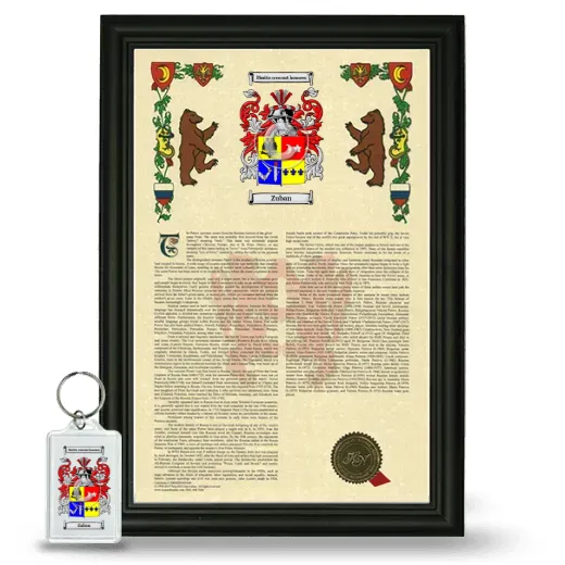 Zuban Framed Armorial History and Keychain - Black