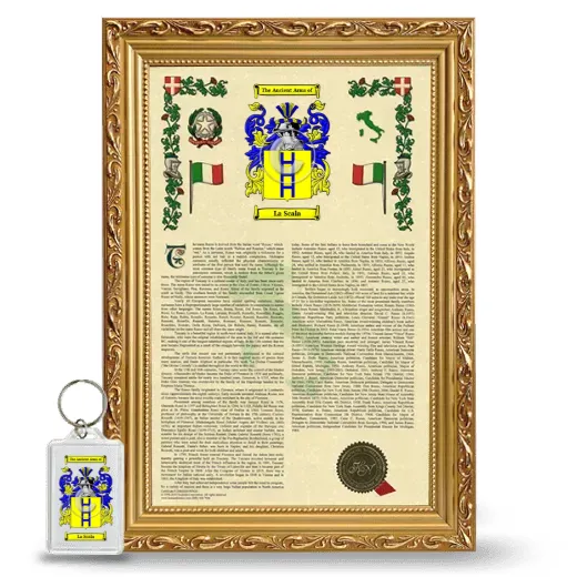 La Scala Framed Armorial History and Keychain - Gold
