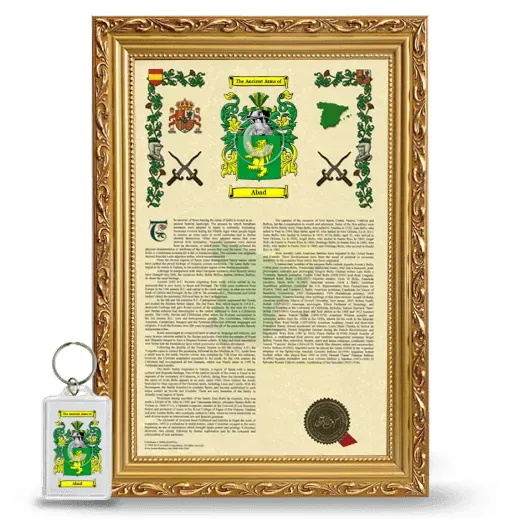 Abad Framed Armorial History and Keychain - Gold
