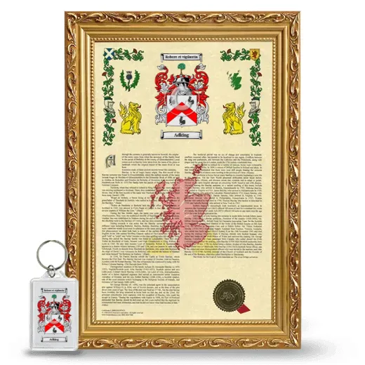 Adking Framed Armorial History and Keychain - Gold