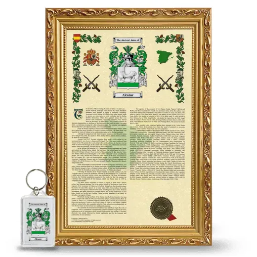 Alcazar Framed Armorial History and Keychain - Gold