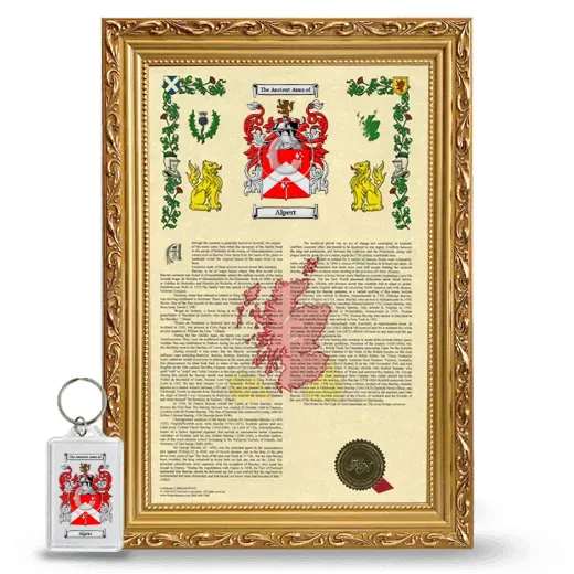 Alpert Framed Armorial History and Keychain - Gold