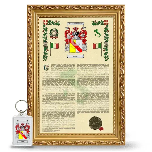 Amici Framed Armorial History and Keychain - Gold