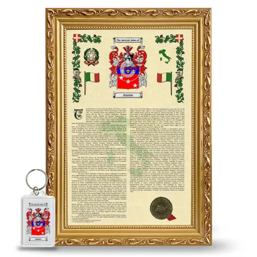 Amora Framed Armorial History and Keychain - Gold