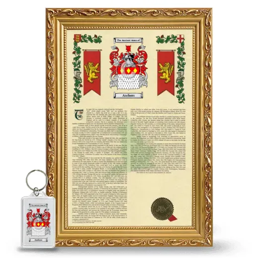 Anchors Framed Armorial History and Keychain - Gold