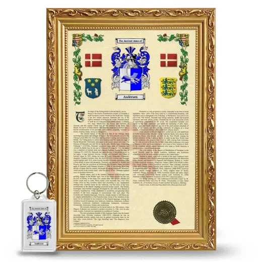 Andersen Framed Armorial History and Keychain - Gold