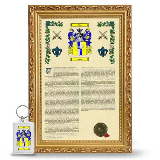 Ange Framed Armorial History and Keychain - Gold