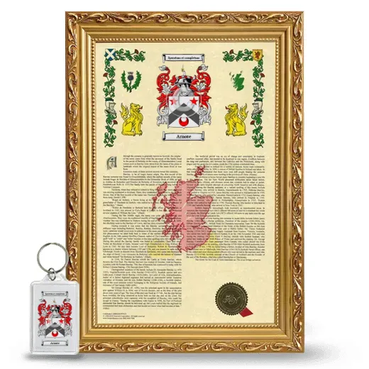 Arnote Framed Armorial History and Keychain - Gold