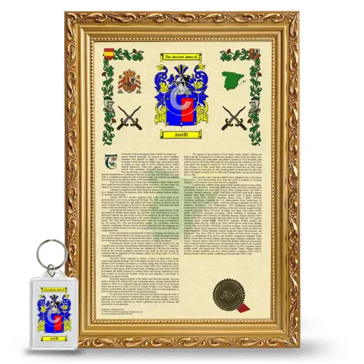 Arrelli Framed Armorial History and Keychain - Gold