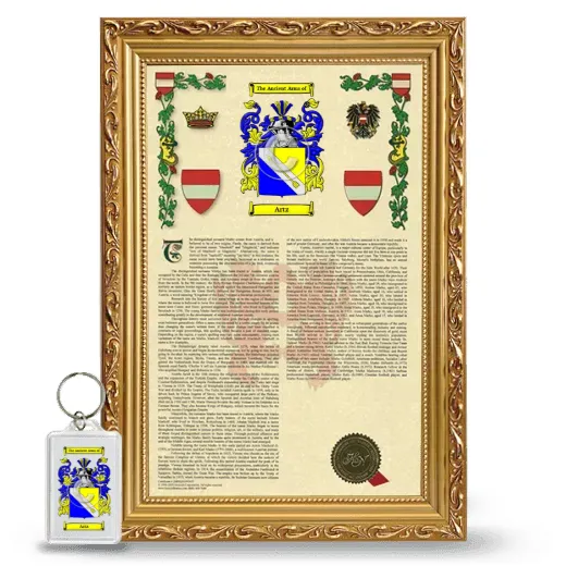 Artz Framed Armorial History and Keychain - Gold