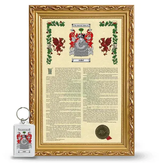Askel Framed Armorial History and Keychain - Gold